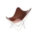 Cuero Pampa Mariposa Vlinder Chair Staal/Leer Chocolate Chroom Bruin-Chroom, Grootte: 87cm x 92cm x 86cm, 1017