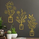 Elegant gouden decoratief metalen wandaccessoire (3 stuks), 23 x 48 cm