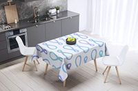 Bonamaison Tafelkleed, Anti-Mold, Sneldrogend, Waterdicht, 100% Polyester Tafellaken, Willekeurig patroon, 140 x 140 Cm - Ontworpen en Vervaardigd in Turkije