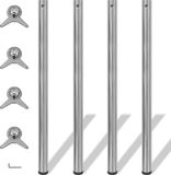 vidaXL Tafelpoten in hoogte verstelbaar geborsteld nikkel 1100 mm 4 st
