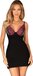 Obsessive Rosenty Babydoll & String - Zwart/Paars - M/L