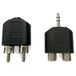 Audio/video 3,5 dual-kanaals female naar 2 x RCA-stekker en 3,5 mm stekker naar 2 x RCA-aansluiting, zwart