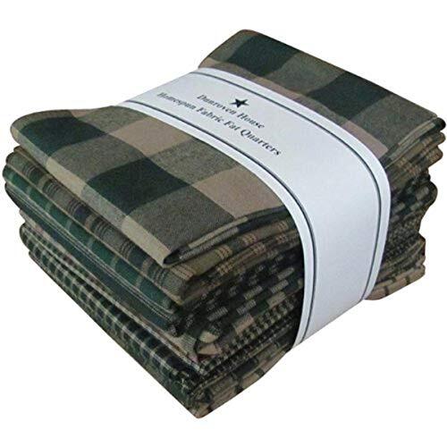 Dunroven House Fat Quarters van staal, groot, groen, 12 stuks