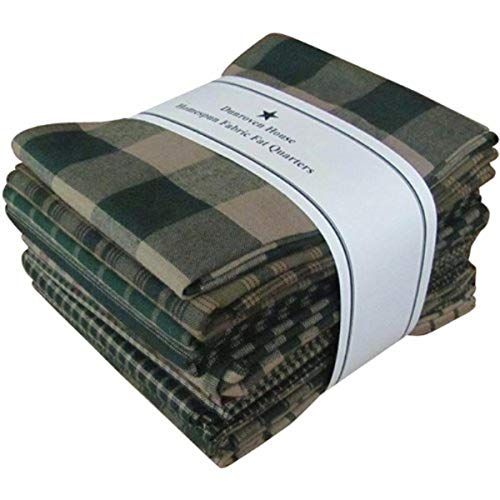 Dunroven House Fat Quarters van staal, groot, groen, 12 stuks - 0875025000799
