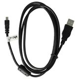 VHBW USB-kabel compatibel met Panasonic Lumix DMC-G1, DMC-FZ7, DMC-FZ62, DMC-G10, DMC-FZ50, DMC-FZ72, DMC-G2 camera's en camcorders - datakabel, 1.50 m, zwart