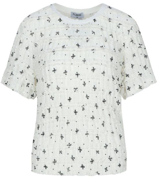 Fluresk T-shirt Haily Top 26zfof21 Offwhite/black Dames Maat - 38