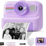 Merkloos Kids Instant Print Camera, 1080P HD met 3 Rollen Print Paper & 32GB Card, Ideaal Kids Toys Cadeau voor Jongens & Meisjes Leeftijd 3-14 (Violet)