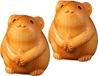 Set de 2 ornements en bois avec des animaux de dessin animé mignons