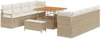 vidaXL Tuinbank Set 11-delig Beige Polywood