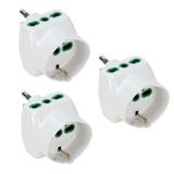 FANTON 82240-B3- 3-delige adapterset met 3 Schuko-stekkers, 16 A op 2 grote Italiaanse stopcontacten 16A1, Italiaans/Duits stopcontact, 16 A, verticaal systeem