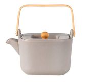 Husla 73973 Theepot, keramiek/hout, grijs