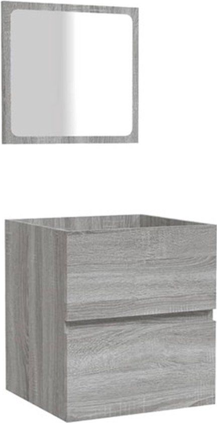 vidaXL Badkamerkast met spiegel bewerkt hout grijs sonoma eikenkleurig