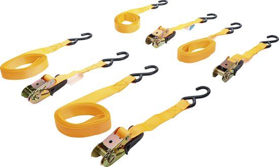 BGS 6831 - Ratchet Straps | with heavy-duty hooks | 5 m x 25 mm | 4 pieces