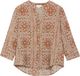 s.Oliver Blouse V-hals Driekwart mouw Gebloemd Viscose Karamel