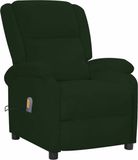 vidaXL Fauteuil de massage velours vert foncé