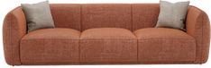 Vente-unique Canapé trois places en tissu chenille couleur terre cuite JUNETI