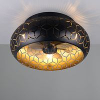 RL LIVE YOUR LIGHT BIDAR - Ventilateur de plafond - Noir-or - excl. 3x E27 4 W - Lumière séparément commutable - Télécommande - Fixation au plafond - 3 réglages de vitesse - Minuterie - Mode été et hiver