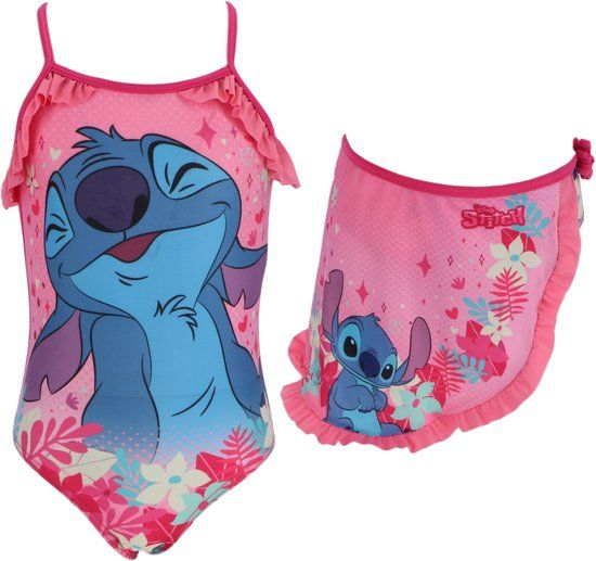 4KidsOnly Mister License Lilo & Stitch Badpak met Sarong - Maat 110/116 - Roze