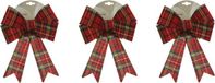 Bellatio Decorations Decoris Kerstboom strik - 3x - rood - 38 cm