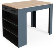 Vicco Repose Eetkamertafel – 67 x 100 cm Antraciet/gouden eik