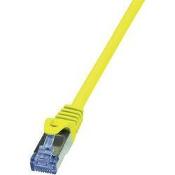 LogiLink RJ45 Netwerk Aansluitkabel CAT 6A S/FTP 0.25 m Geel Vlambestendig, Snagless