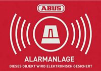 ABUS AU1423 Waarschuwingssticker Alarmsysteem Taal Duits (b x h) 74 mm x 52.5 mm