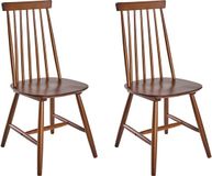 Beliani BURBANK - Eetkamerstoel set van 2 - Bruin - Rubberhout