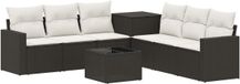 vidaXL - Bankstel - 8 - st - Zwart - en - Crème - Wit - Poly - Rattan - en - Staal