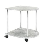 HAKU Bijzettafel op wielen betonlook chroom MDF metaal serveerwagen verrijdbaar