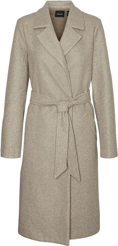 Vero Moda Vmfortuneaya Long Coat Ga Noos - Silver Mink - Women's Size M
