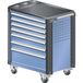 Chariot d'atelier L3627 plastique avec coins - 7 tiroirs