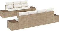 vidaXL Tuinbank Set met kussen 8 stuks Beige polyrattan