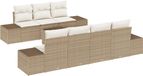 vidaXL Tuinbank Set met kussen 8 stuks Beige polyrattan