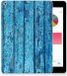 B2Ctelecom Tablethoesje Design Wood Blue Geschikt voor Apple iPad 9.7 2018 2017