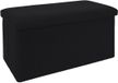 Home Deco Factory Poef/hocker Atome - opvouwbaar - stof - opbergbox - zwart - 2 persoons - 76 x 38 x 38 cm