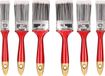Humbert Und Brandt Gmbh 6x Pinceaux plats synthétiques - Pinceaux de peinture - avec manche en bois rouge