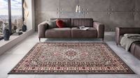Tapeso Perzisch tapijt rond Parun Täbriz - grijs/rood 160 cm rond