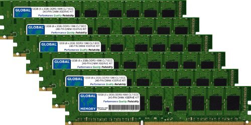 GLOBAL MEMORY 12GB (6 x 2GB) DDR3 1066MHz PC3-8500 240-PIN ECC DIMM (UDIMM) GEHEUGEN RAM KIT VOOR APPLE XSERVE (2009)