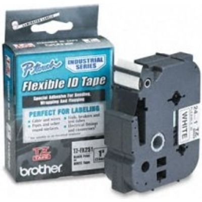 Brother TZe-FX251 Tape - Zwart op wit (24 mm)