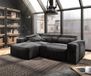 DELIFE Hoekbank Sirpio 230x155 cm microvezel noir avec dossier variable et pouf