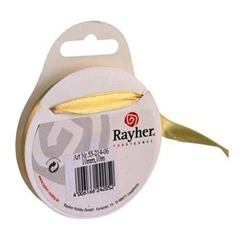 Rayher Hobby Rayher 5521406 Satijnen lint, 10 mm, SB-rol 10 m, goud