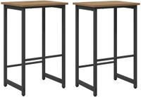 vidaXL Barkruk met rugleuning, Artisanaal eiken, 74 cm hoog, 32 cm breed, Metaal