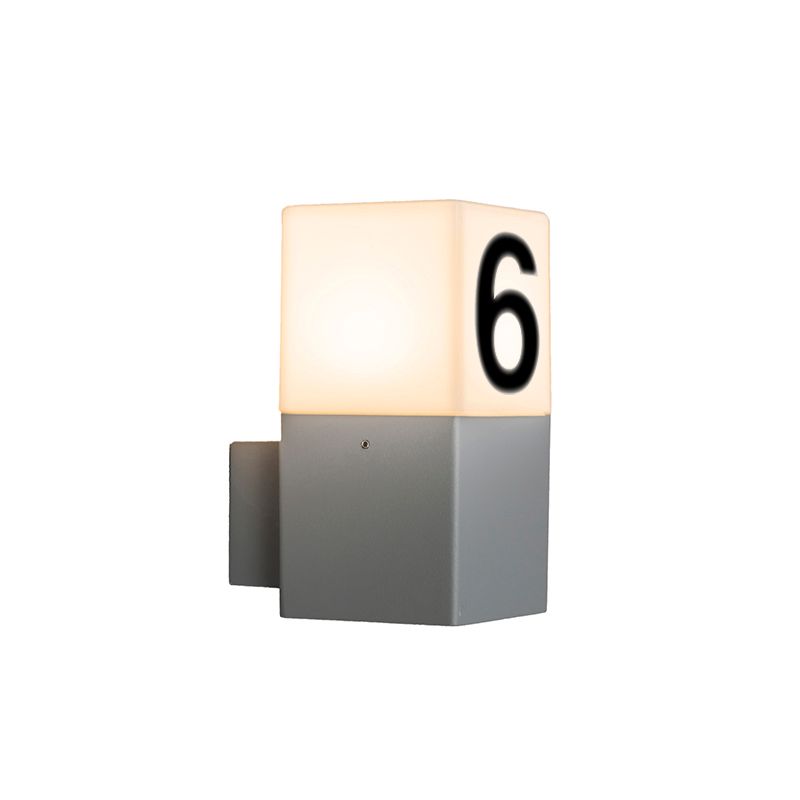 QAZQA Denmark Huisnummer verlichting 1 Lichts 8.5 cm grijs | 8718881036934