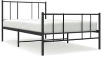 vidaXL Bedframe met hoofd- en voeteneinde metaal zwart 90x190 cm