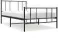 vidaXL Bedframe met hoofd- en voeteneinde metaal zwart 90x190 cm