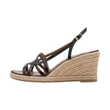 Tamaris Plateau Sandalen Dames Zwart Leer Sleehak 5-7cm Maat 37