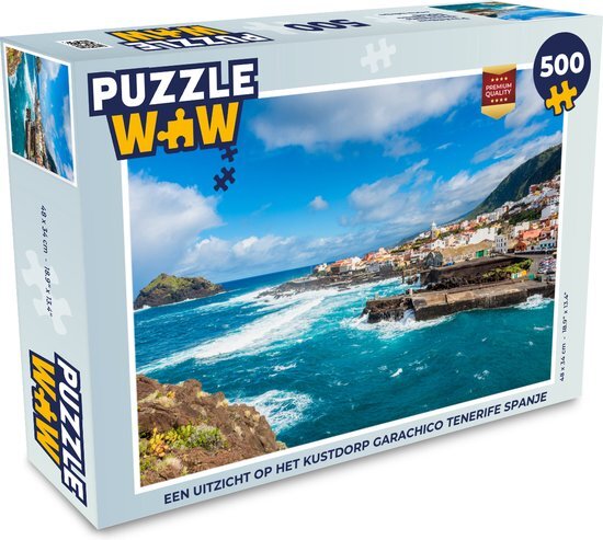 MuchoWow Puzzel Een uitzicht op het kustdorp Garachico Tenerife Spanje - Legpuzzel - Puzzel 500 stukjes