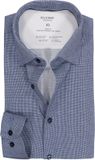OLYMP 24/7 Level 5 body fit overhemd - tricot - marine blauw dessin - Strijkvriendelijk - Boordmaat: 45 (EU maat: XXL)
