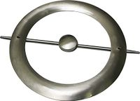 GARDINIA Decoratieve ring met stang en magneet, embrasse voor gordijnen, Ø 18 cm, metaal, rvs-look