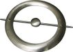 GARDINIA Decoratieve ring met stang en magneet, embrasse voor gordijnen, Ø 18 cm, metaal, rvs-look